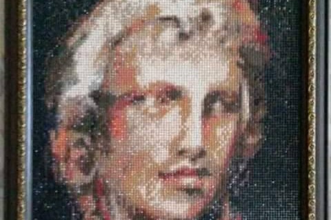 Неготино:Tриметарски мозаик со ликот на Александар Македонски